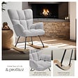 TECTAKE - Fauteuil à bascule TORVE rembourré Bouclé gris clair - vignette