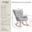 TECTAKE - Fauteuil à bascule TORVE rembourré Bouclé gris clair - vignette