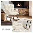 TECTAKE - Fauteuil à bascule TORVE rembourré Bouclé beige - vignette