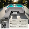 TECTAKE - Canapé jardin en résine tressée gris 7 places modulable coussins déperlants table avec verre - vignette