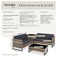 TECTAKE - Canapé jardin 2 places en résine tressée marron naturel solide tressage acier confortable design - vignette