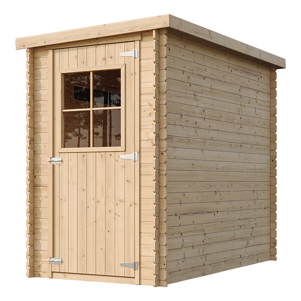 TIMBELA - Abri de jardin en bois - H198 x l239 x L144 cm / 2.63 m2 AVEC SOL TRAITÉ - M306+M306G - large