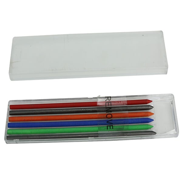 MEKANO - Mines graphite 2B grasses - Vertes rouges jaunes - Lot de 6 - large