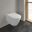 VILLEROY ET BOCH - Pack wc suspendu sans bride  Subway 2.0 + abattant + plaque chromée + bâti Grohe - vignette