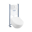 VILLEROY ET BOCH - Pack WC suspendu sans bride  Subway 2.0 + abattant + plaque blanche + bâti Grohe - vignette