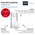 VILLEROY ET BOCH - Pack WC suspendu sans bride  Subway 2.0 + abattant + plaque blanche + bâti Grohe - vignette