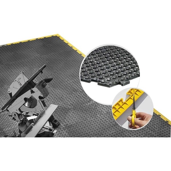 ARTPLAST - Dalle de sol PVC Clipsable 50x50 cm Sol Antidérapant - Revêtement de sol Noir Garage, Atelier Art Plast - large