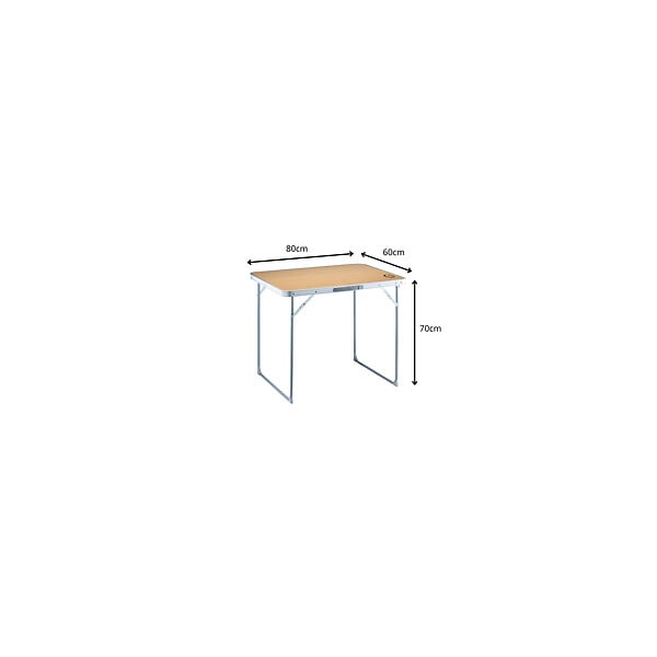 O'CAMP - Table de camping pliable 4 places - Forme valise - Dimensions : 80 x 60 x 70 cm - large