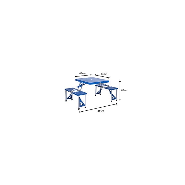 KINGCAMP - Table de camping - 4 personnes - Avec banc inclus - large