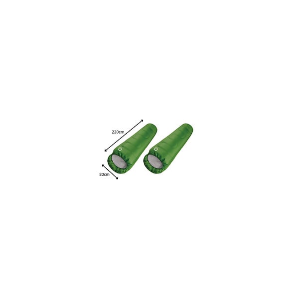 O'CAMP - Lot de 2 sacs de couchage de randonnée - Forme momie - Dimensions : 220 x 80 cm - large