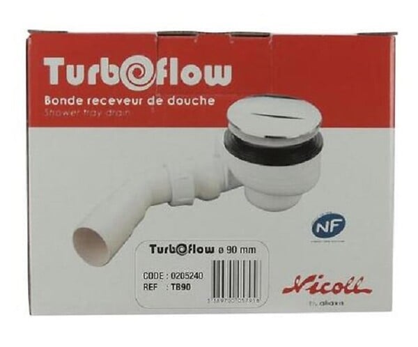 NICOLL - Bonde De Douche Coudée D90 Abs Chromé Tb90 - large