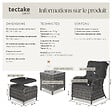 TECTAKE - Ensemble de salon en rotin et aluminium Benissa 2+2 gris tacheté/gris - vignette