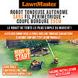 LAWNMASTER - Robot tondeuse autonome 24V sans fil périmétrique - Le robot le plus simple du marché + Coupe bordures 24v et 2 batteries. - vignette