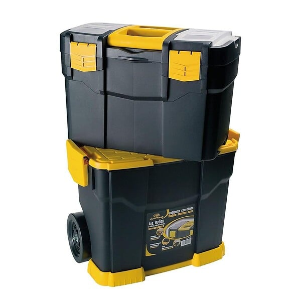 ARTPLAST - Servante à Outils Mobile - 2 Compartiments Modulables Boite à Outils 2 Roues Charge 70 kg Trolley Art Plast - large
