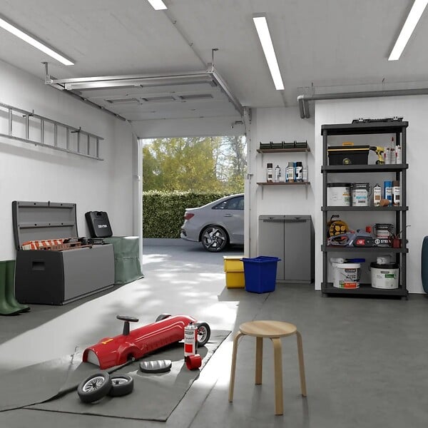 ARTPLAST - Etagère de Rangement 5 Niveaux Charge Max 200 kg Polypropylène Résistant - Garage Atelier Intérieur Extérieur Art Plast - large