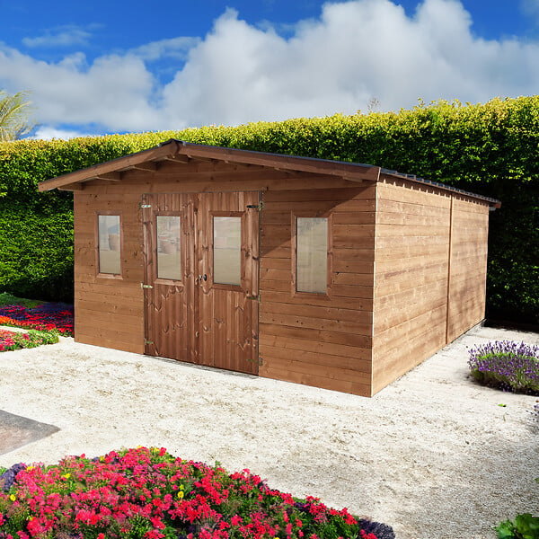 HABRITA - Abri de jardin bois épicéa - L.434xP.560xH.233cm - large