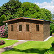 HABRITA - Abri de jardin bois Thermabri - Naturel - L.430xP.352cm - vignette