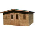 HABRITA - Abri de jardin bois Thermabri - Naturel - L.430xP.352cm - vignette
