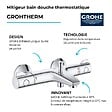 GROHE - Robinet bain thermostatique Grohtherm 800 avec ensemble de douche 2 jets et colonnettes - vignette