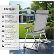 TECTAKE - Lot de 4 chaises de jardin pliantes en aluminium structure revêtue dossier haut inclinable 5 positions gris 73 x 59 x 110 cm - vignette