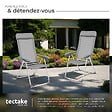 TECTAKE - Lot de 4 chaises de jardin pliantes en aluminium structure revêtue dossier haut inclinable 5 positions gris 73 x 59 x 110 cm - vignette