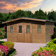 HABRITA - Abri de jardin bois THT - Bois naturel - L.400xl.400cm - vignette