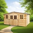 HABRITA - Abri de jardin bois 28mm BA 4040.02 N - L.400xH.207xP.400cm - vignette
