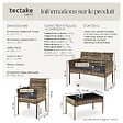 TECTAKE - Salon de jardin en résine tressée PALESE marron naturel - vignette