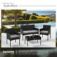 TECTAKE - Salon de jardin en résine tressée PALESE noir - vignette