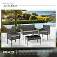 TECTAKE - Salon de jardin en résine tressée PALESE gris - vignette