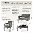 TECTAKE - Salon de jardin en résine tressée PALESE gris - vignette