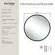 TECTAKE - Miroir mural rond FIONA avec cadre en aluminium noir - vignette