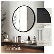 TECTAKE - Miroir mural rond FIONA avec cadre en aluminium noir - vignette