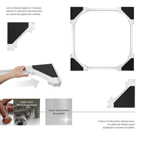 TECTAKE - Cadre de superposition PARRET argent - large