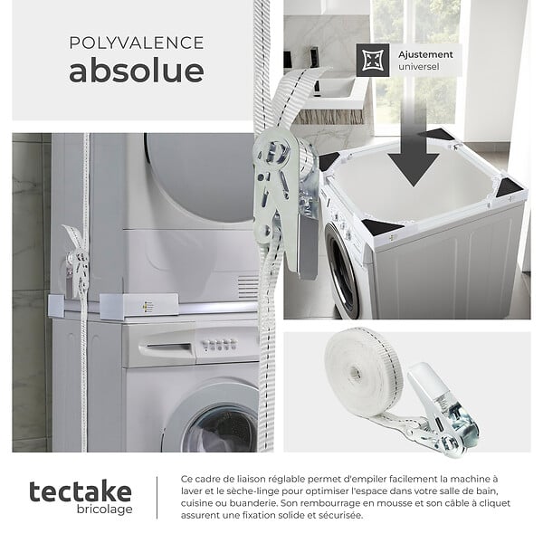 TECTAKE - Cadre de superposition PARRET argent - large