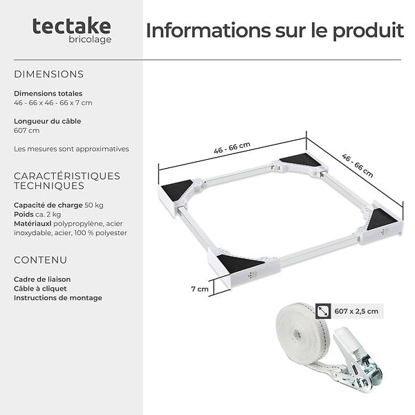 TECTAKE - Cadre de superposition PARRET argent - large