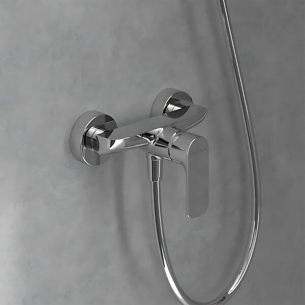 VILLEROY ET BOCH - Mitigeur mécanique douche  Architectura Chrome + Ensemble de douche  Verve Showers 3 jets Chrome - large