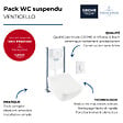 VILLEROY ET BOCH - Pack WC suspendu sans bride  Venticello + abattant + plaque blanche + bâti Grohe - vignette