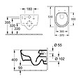 VILLEROY ET BOCH - Pack WC suspendu sans bride  Avento + abattant + plaque chromée + bâti Grohe - vignette