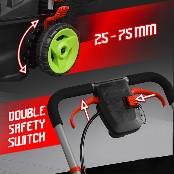 CONSTRUCTOR - Tondeuse rechargeable 40V (2x20V) 34 cm avec 2 batteries 2Ah et chargeur - large