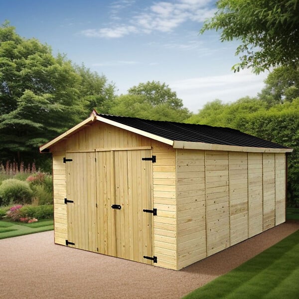 HABRITA - Garage bois Eden - L.300xP.520cm - large