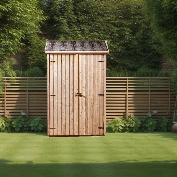 HABRITA - Abri de jardin mural en bois - L.132xP.65xH.206cm - large