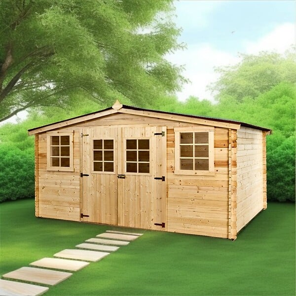HABRITA - Abri de jardin en bois Baron - L.400xP.500xH.207cm - large