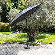 HAPPY GARDEN - Parasol droit HAPUNA rond 3,30m de diamètre gris - vignette