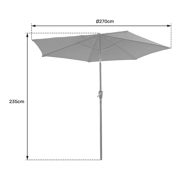 HAPPY GARDEN - Parasol droit HAPUNA rond 2,70m de diamètre beige - large