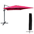 HAPPY GARDEN - Parasol déporté MOLOKAI carré 3x3m fuchsia + housse - vignette