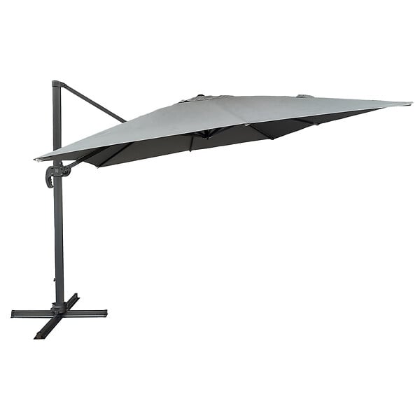 HAPPY GARDEN - Parasol déporté MOLOKAI carré 3x3m gris + housse - large