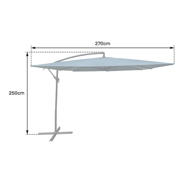 HAPPY GARDEN - Parasol déporté MOLOKAI carré 2,7x2,7m gris - large