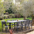HAPPY GARDEN - Salon de jardin extensible 10 places de 180/300cm aluminium anthracite VENEZIA - vignette