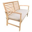 HAPPY GARDEN - Salon de jardin en acacia 4 places GOA - coussins sable - vignette